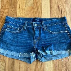Levi's Blue Jean Shorts Distressed Mid-Thigh